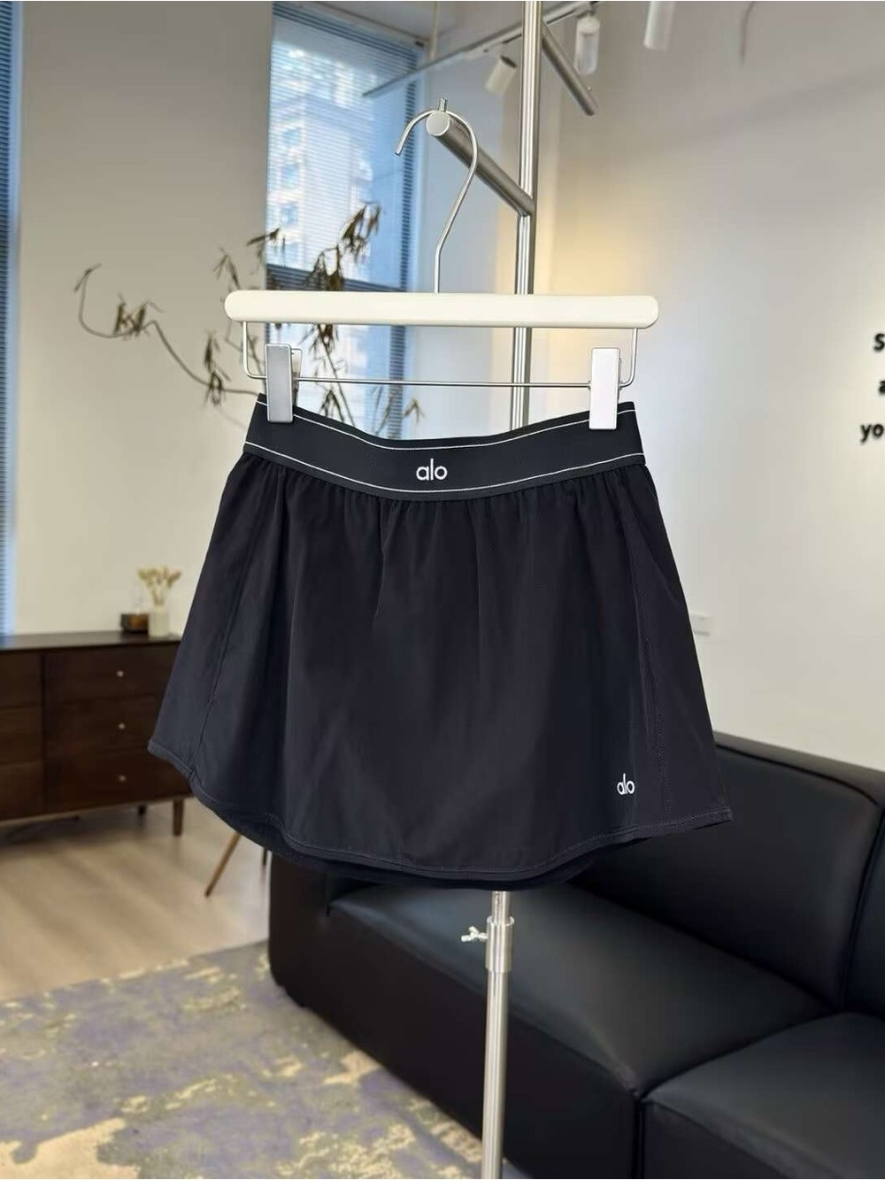 ALO Yoga Black Circle Skater Skirt